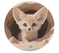 Jigsaw Puzzles for Adults 195 Pieces Fennec Fox Cub in Den Round Wooden Puzzle, Challenging Decorative Puzzles