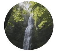 Jigsaw Puzzles for Adults 195 Pieces Forest Waterfall Scene Round Wooden Puzzle, Challenging Decorative Puzzles