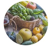 Jigsaw Puzzles for Adults 195 Pieces Fresh Fruits Round Wooden Puzzle, Challenging Decorative Puzzles