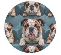 Jigsaw Puzzles for Adults 195 Pieces Funny English Bulldog Round Wooden Puzzle, Challenging Decorative Puzzles