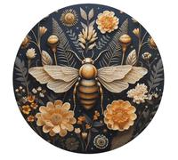 Jigsaw Puzzles for Adults 195 Pieces Golden Bee Round Wooden Puzzle, Challenging Decorative Puzzles