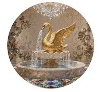 Jigsaw Puzzles for Adults 195 Pieces Golden Swan Round Wooden Puzzle, Challenging Decorative Puzzles