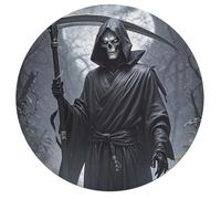 Jigsaw Puzzles for Adults 195 Pieces Grim Reaper Round Wooden Puzzle, Challenging Decorative Puzzles