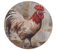 Jigsaw Puzzles for Adults 195 Pieces Hand Drawn Rooster Round Wooden Puzzle, Challenging Decorative Puzzles