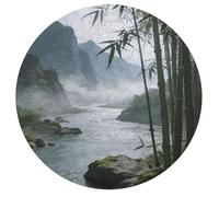 Jigsaw Puzzles for Adults 195 Pieces Listening to The River Outside The Bamboo Grove Round Wooden Puzzle, Challenging Decorative Puzzles
