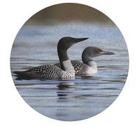Jigsaw Puzzles for Adults 195 Pieces Loon Birds Round Wooden Puzzle, Challenging Decorative Puzzles
