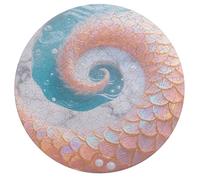 Jigsaw Puzzles for Adults 195 Pieces Mermaid Fish Scales Marble Round Wooden Puzzle, Challenging Decorative Puzzles