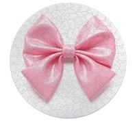 Jigsaw Puzzles for Adults 195 Pieces Pink Bow Round Wooden Puzzle, Challenging Decorative Puzzles