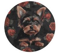 Jigsaw Puzzles for Adults 195 Pieces Yorkie Puppy Round Wooden Puzzle, Challenging Decorative Puzzles