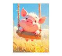 Jigsaw Puzzles for Adults 200 Cartoon Pig, Challenge Educational Game, Impossible High Difficult Jigsaw Puzzles for Adults, Puzzle 200 Pieces