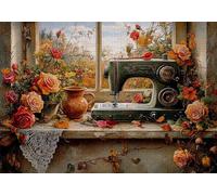 Jigsaw Puzzles for Adults 200 Flowers Impossible Jigsaw for Adults Educational Games Sewing Machine Puzzle 200 Pieces Suitable Beginners and Girl Aged 14 up Also Women Beautiful Gifts 35x25cm C-792