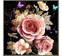 Jigsaw Puzzles for Adults 200 Piece,28x28 cm puzzle for adults Educational Game Challenge Toy 200 Pieces puzzles for Adult Home Decoration Puzzle Rose Butterfly