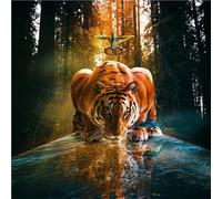 Jigsaw Puzzles for Adults 200 Piece,28x28 cm puzzle for adults Educational Game Challenge Toy 200 Pieces puzzles for Adult Home Decoration Puzzle Woods Tiger Shadow