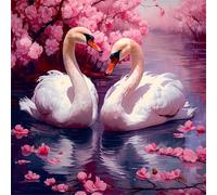 Jigsaw Puzzles for Adults 200 Piece,28x28 cm puzzle for adults Educational Game Challenge Toy 200 Pieces puzzles for Adult Home Decoration Puzzle Swan Lake Flowers