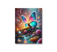 Jigsaw Puzzles for Adults 200 piece,35x25 cm puzzle for adults Educational Game Challenge Toy 200 Pieces puzzles for Adult Home Decoration Puzzle (Fluorescent Butterfly Scenery)