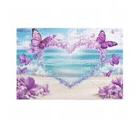Jigsaw Puzzles for Adults 200 Piece Butterfly Large Puzzle Beach, Difficult Challenging Family Games for The Whole for Women, Wooden Jigsaws with Gift Box Packaging, Home Room Decor 35x25cm D-86