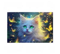 Jigsaw Puzzles for Adults 200 Piece Cat Large Puzzle Butterfly, Difficult Challenging Family Games for The Whole for Women, Wooden Jigsaws with Gift Box Packaging, Home Room Decor 35x25cm D-11