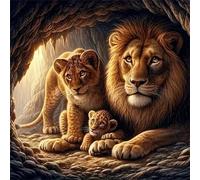 Jigsaw Puzzles For Adults 200 piece,Cave Lion Family jigsaw puzzle 28x28 cm Challenging puzzles,DIY Puzzle for Home Decoration Family Perfect Game