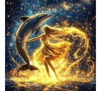 Jigsaw Puzzles for Adults 200 piece Dolphin Girl, 200 Piece Difficult jigsaw puzzles for adults, Challenging Jigsaws 200 pieces, Puzzle Game for The Whole for Women, Gifts for Men 28x28cm