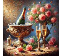 Jigsaw Puzzles for Adults 200 piece Ice Bucket Roses, 200 Piece Difficult jigsaw puzzles for adults, Challenging Jigsaws 200 pieces, Puzzle Game for The Whole for Women, Gifts for Men 28x28cm