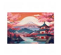 Jigsaw Puzzles for Adults 200 Piece Japan Large Puzzle Mount Fuji, Difficult Challenging Family Games for The Whole for Women, Wooden Jigsaws with Gift Box Packaging, Gifts for Women 35x25cm D-337