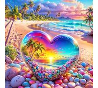 Jigsaw Puzzles for Adults 200 Piece jigsaw puzzles for Adult Educational Game Challenge Toy 200 Pieces Puzzle Challenging Games for The Whole for adults,Tropical Beach Heart puzzle Gifts