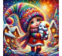 Jigsaw Puzzles for Adults 200 Piece jigsaw puzzles for Adult Educational Game Challenge Toy 200 Pieces Puzzle Challenging Games for The Whole for adults,Winter Country Girl Dog puzzle Gifts