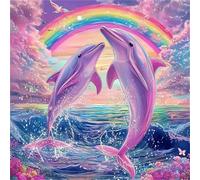 Jigsaw Puzzles for Adults 200 Piece jigsaw puzzles for Adult Educational Game Challenge Toy 200 Pieces Puzzle Challenging Games for The Whole for adults,Rainbow Dolphin Scenery puzzle Gifts