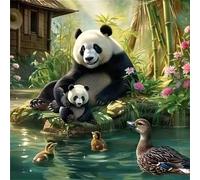 Jigsaw Puzzles for Adults 200 Piece jigsaw puzzles for Adult Educational Game Challenge Toy 200 Pieces Puzzle Challenging Games for The Whole for adults,Cabin Panda Animals puzzle Gifts