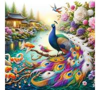 Jigsaw Puzzles for Adults 200 Piece jigsaw puzzles for Adult Educational Game Challenge Toy 200 Pieces Puzzle Challenging Games for The Whole for adults,Landscape River Peacock Koi puzzle Gifts