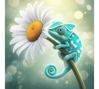 Jigsaw Puzzles for Adults 200 Piece jigsaw puzzles for Adult Educational Game Challenge Toy 200 Pieces Puzzle Challenging Games for The Whole for adults,White Daisy Chameleon puzzle Gifts