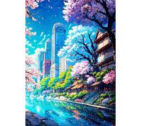 Jigsaw Puzzles for Adults 200 Piece jigsaw puzzles for Adult Educational Game Challenge Toy 200 Pieces Puzzle Challenging Games for The Whole for adults,Japanese Urban Architecture puzzle Gifts