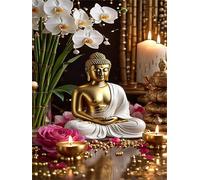 Jigsaw Puzzles for Adults 200 Piece jigsaw puzzles for Adult Educational Game Challenge Toy 200 Pieces Puzzle Challenging Games for The Whole for adults,Religious Statue Orchids puzzle Gifts