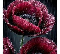 Jigsaw Puzzles for Adults 200 Piece jigsaw puzzles for Adult Educational Game Challenge Toy 200 Pieces Puzzle Challenging Games for The Whole for adults,Rainy Day Red Poppies puzzle Gifts