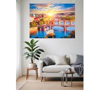 Jigsaw Puzzles for Adults 200 Piece jigsaw puzzles for Adult Educational Game Challenge Toy 200 Pieces Puzzle Challenging Games for The Whole for adults,Sunset City Bridge puzzle Gifts