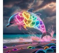 Jigsaw Puzzles for Adults 200 Piece jigsaw puzzles for Adult Educational Game Challenge Toy 200 Pieces Puzzle Challenging Games for The Whole for adults,Colorful Heart Dolphin puzzle Gifts