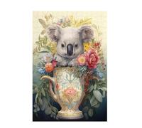 Jigsaw Puzzles for Adults 200 Piece Koala Large Puzzle Flower, Difficult Challenging Family Games for The Whole for Women, Wooden Jigsaws with Gift Box Packaging, Home Room Decor 35x25cm D-1496