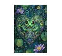 Jigsaw Puzzles for Adults 200 Piece Lotus Large Puzzle Frog, Difficult Challenging Family Games for The Whole for Women, Wooden Jigsaws with Gift Box Packaging, Home Room Decor 35x25cm D-800
