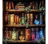 Jigsaw Puzzles for Adults 200 piece Magic Bookshelf, 200 Piece Difficult jigsaw puzzles for adults, Challenging Jigsaws 200 pieces, Puzzle Game for The Whole for Women, Gifts for Men 28x28cm