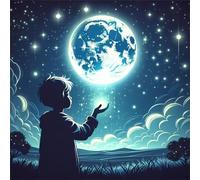 Jigsaw Puzzles For Adults 200 piece,Moonlight Boy Landscape jigsaw puzzle 28x28 cm Challenging puzzles,DIY Puzzle for Home Decoration Family Perfect Game