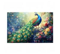 Jigsaw Puzzles for Adults 200 Piece Peacock Large Puzzle Flower, Difficult Challenging Family Games for The Whole for Women, Wooden Jigsaws with Gift Box Packaging, Home Room Decor 35x25cm D-83
