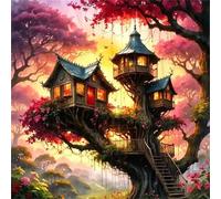 Jigsaw Puzzles for Adults 200 piece Plant Treehouse, 200 Piece Difficult jigsaw puzzles for adults, Challenging Jigsaws 200 pieces, Puzzle Game for The Whole for Women, Gifts for Men 28x28cm