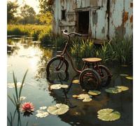 Jigsaw Puzzles for Adults 200 piece Pond Bicycle, 200 Piece Difficult jigsaw puzzles for adults, Challenging Jigsaws 200 pieces, Puzzle Game for The Whole for Women, Gifts for Men 28x28cm