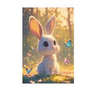 Jigsaw Puzzles for Adults 200 Piece Rabbit Large Puzzle Butterfly, Difficult Challenging Family Games for The Whole for Women, Wooden Jigsaws with Gift Box Packaging, Gifts for Women 35x25cm D-1000