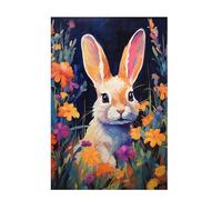 Jigsaw Puzzles for Adults 200 Piece Rabbit Large Puzzle Easter, Difficult Challenging Family Games for The Whole for Women, Wooden Jigsaws with Gift Box Packaging, Home Room Decor 35x25cm D-1703