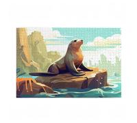 Jigsaw Puzzles for Adults 200 Piece Sea Lion Large Puzzle Animal, Difficult Challenging Family Games for The Whole for Women, Wooden Jigsaws with Gift Box Packaging, Gifts for Women 35x25cm D-197
