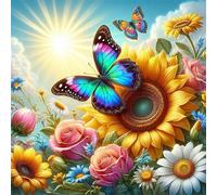 Jigsaw Puzzles For Adults 200 piece,Sunflower Flower Butterfly jigsaw puzzle 28x28 cm Challenging puzzles,DIY Puzzle for Home Decoration Family Perfect Game