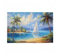 Jigsaw Puzzles for Adults 200 Piece Tree Large Puzzle Ocean, Difficult Challenging Family Games for The Whole for Women, Wooden Jigsaws with Gift Box Packaging, Home Room Decor 35x25cm D-206