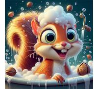 Jigsaw Puzzles for Adults 200 Pieces Animal Squirrel Bathing, Puzzles for Adults, Challenging Game, Impossible Hard Challenge, Puzzle for Adult 200 Pieces