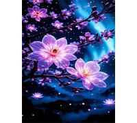 Jigsaw Puzzles for Adults 200 Pieces,Fluorescent Flowers jigsaw puzzle 35x25 cm Challenging DIY Puzzle for Home Decoration,Family puzzles Perfect for Game